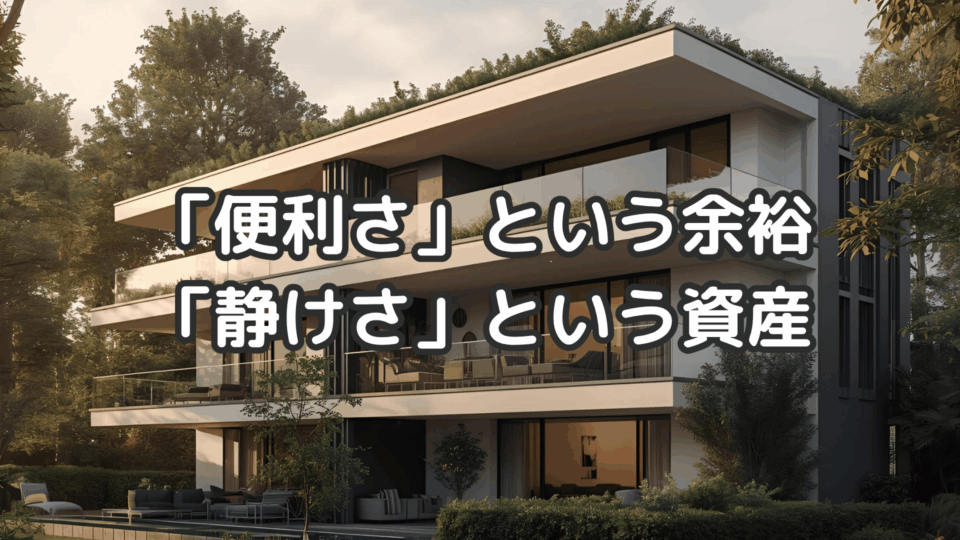 便利さと静けさは両立する　高級低層マンションが選ばれる理由