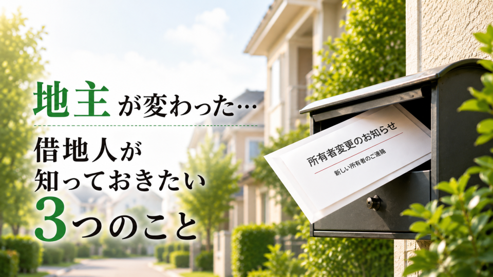 地主が変わった…借地人が知っておきたい3つのこと